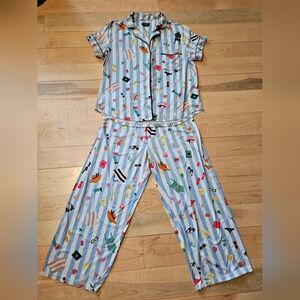 Kate Spade Striped Pajama Set M